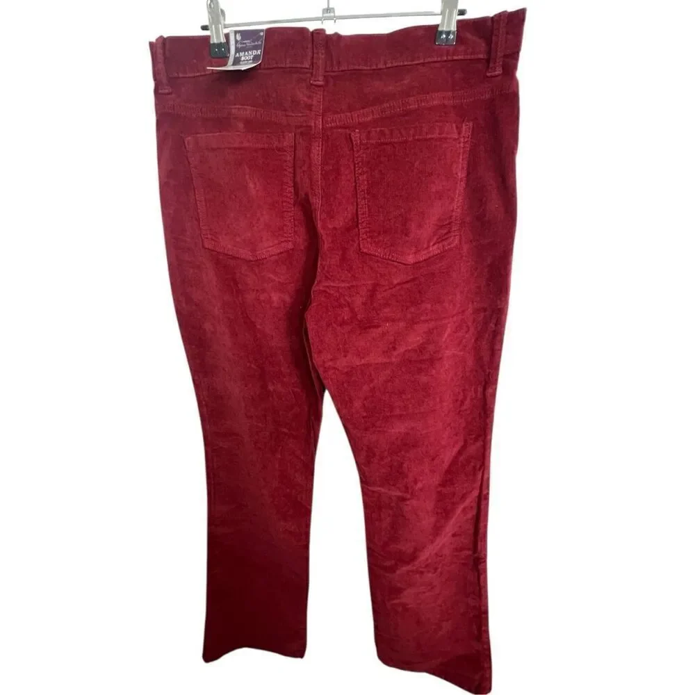 NWT Gloria Vanderbilt Maroon Corduroy Amanda Bootcut Pants